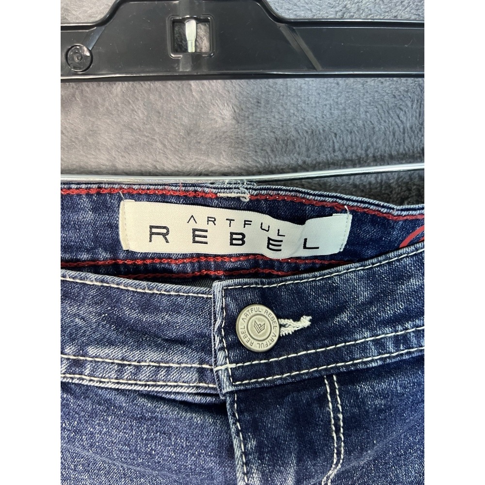 Artful Rebel Mens Slim Straight Leg Jeans Medium Wash Blue Denim 36W 30L NEW - Picture 5 of 16